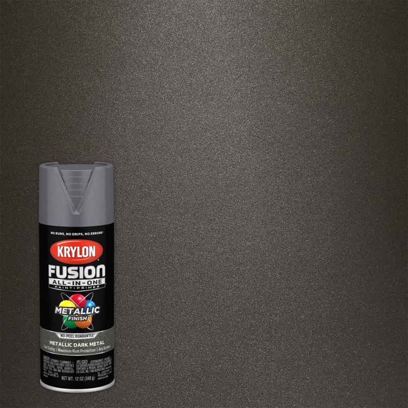 KRYLON K02769007 Fusion Primer and Spray Paint, Metallic, 12 oz, Aerosol Can