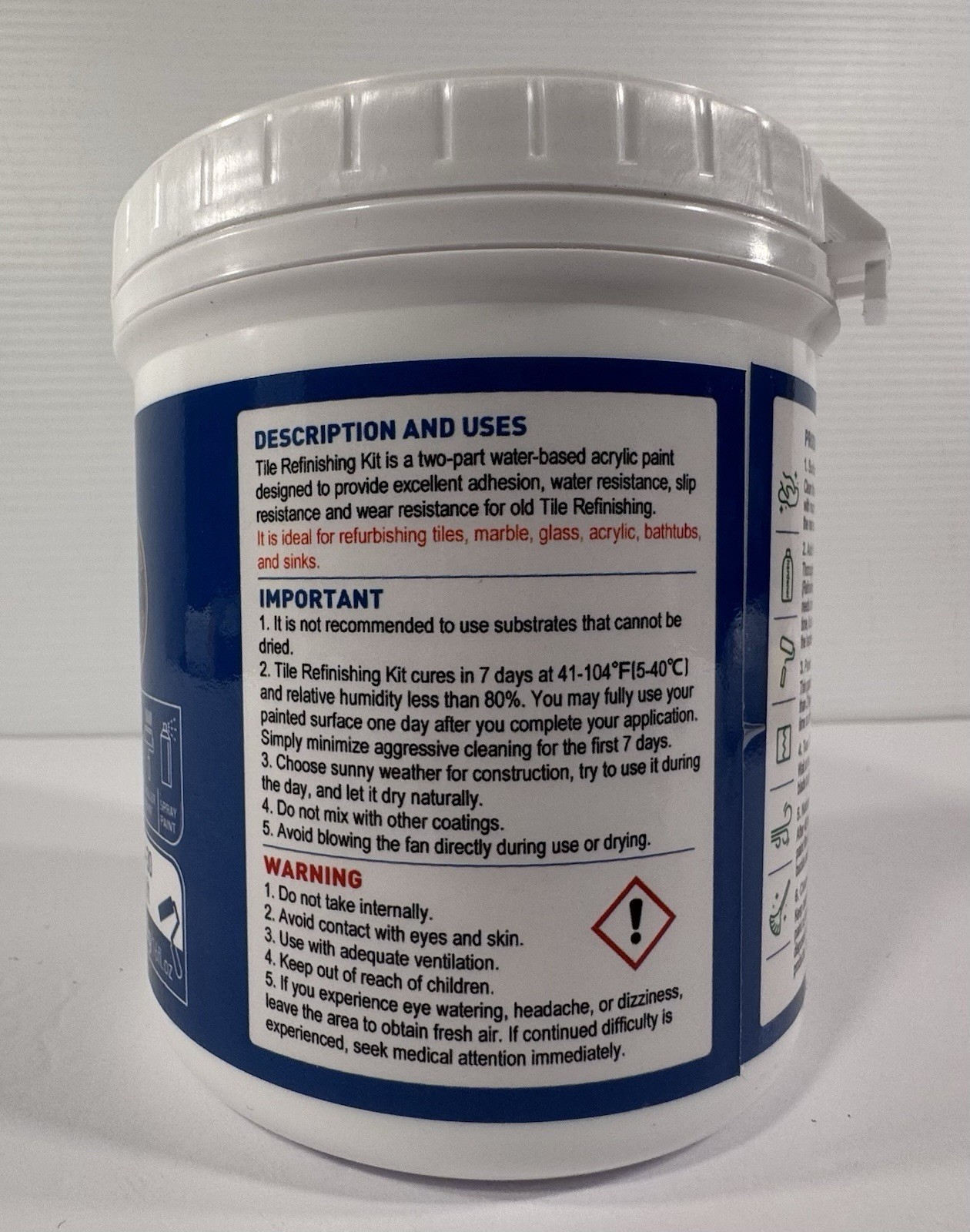 Duril Tile Refinishing Kit 16 Fl Oz White exp 07/2027 Brush Roll Or Spray New