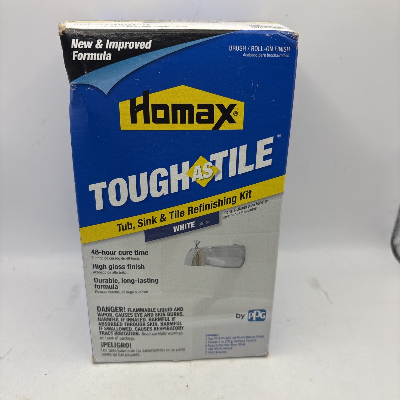 Homax Tough As Tile Tub Sink & Tile Refinishing Kit White Brush-On PPG 21oz New