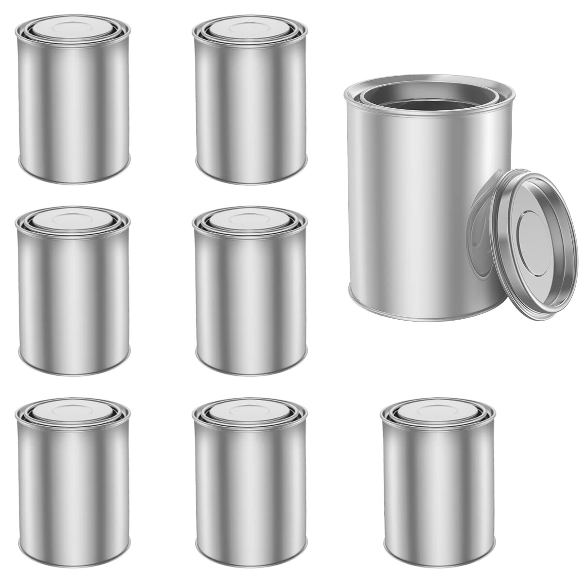 8 PCS Empty Paint Cans With Lids (1 Pint Size), Empty Metal Paint Cans With L…