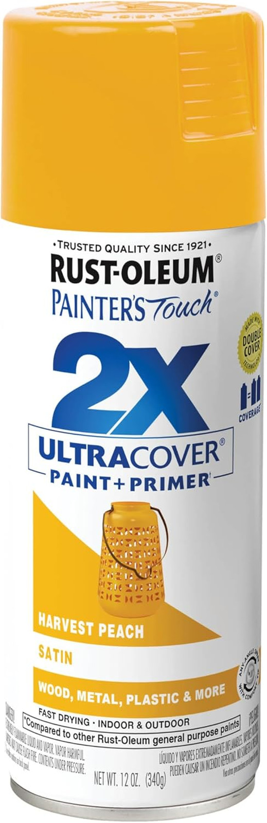 366993 Painter’S Touch 2X Ultra Cover Spray Paint, 12 Oz, Satin Harvest Peach