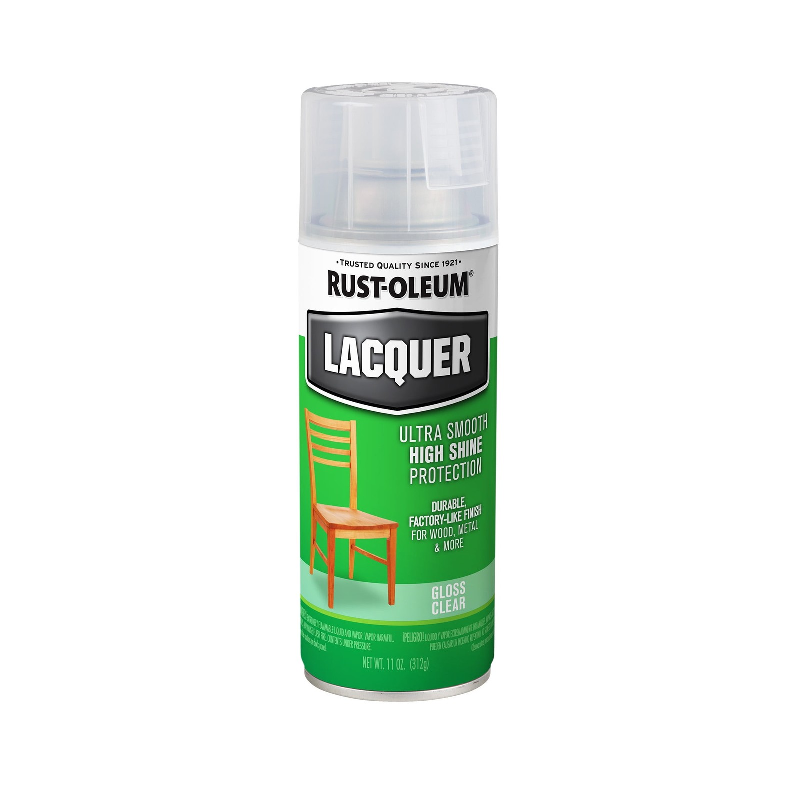 Clear, Rust-Oleum Lacquer Gloss Spray Paint-1906830, 11 oz