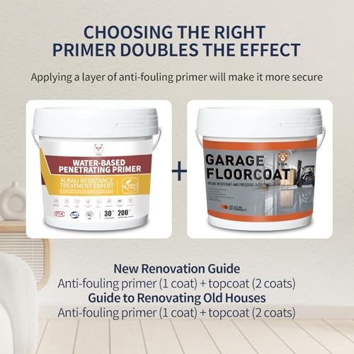Professional Epoxy Concrete Floor Paint 1-Gallon Light Gray, Scratch Resistant,