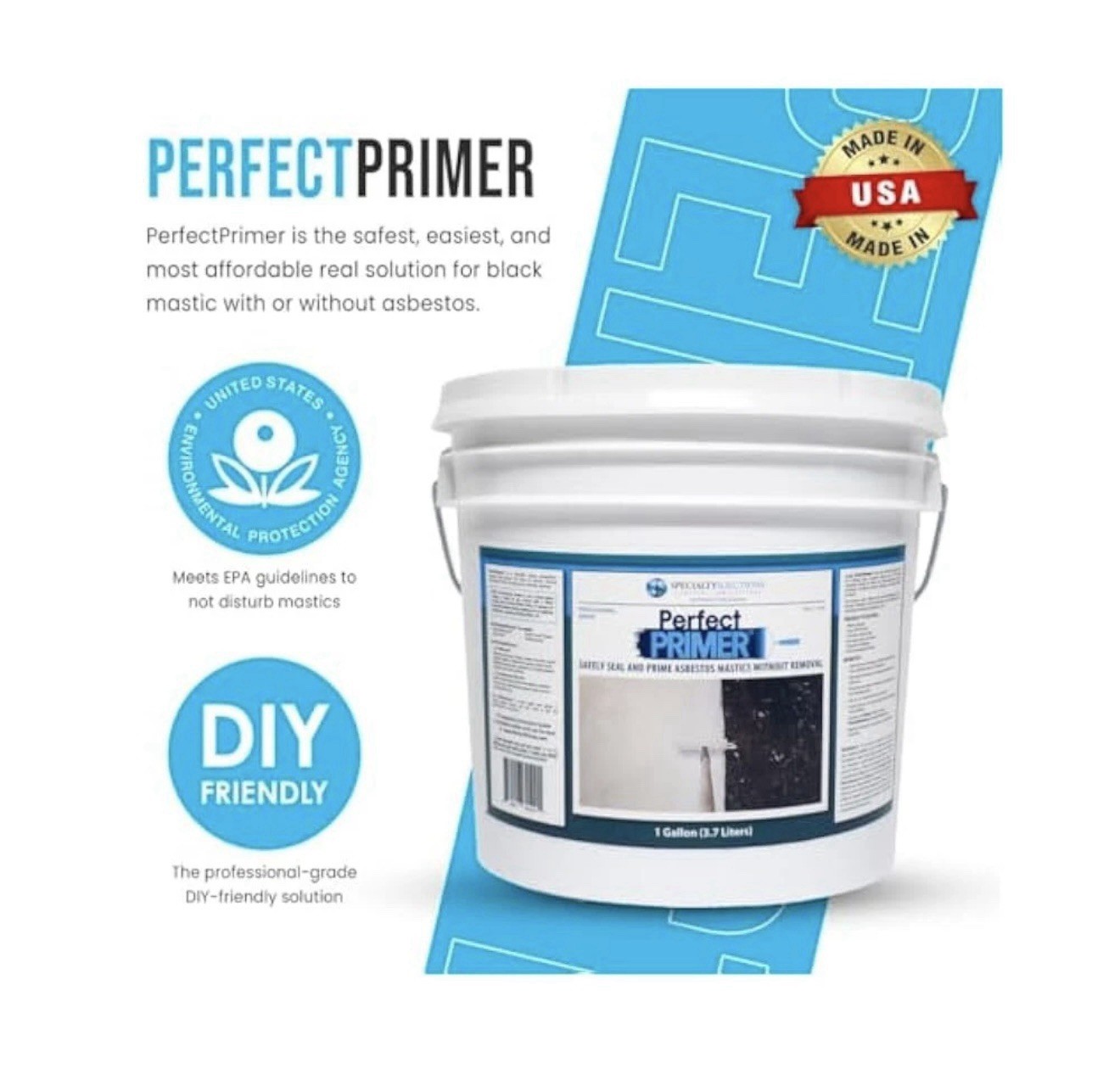 Encapsulating Primer, No Mastic Removal! Seals & Bonds Asbestos. NEW, 1 Gallon