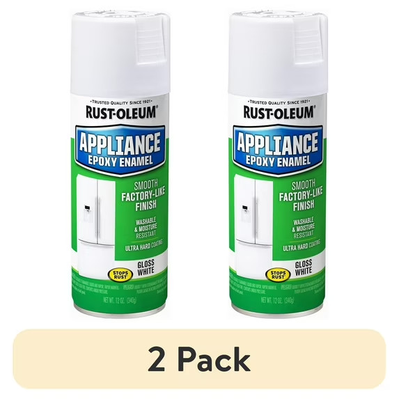 (2 pack) White, Rust-Oleum Specialty Appliance Epoxy Gloss Spray Paint-7881830