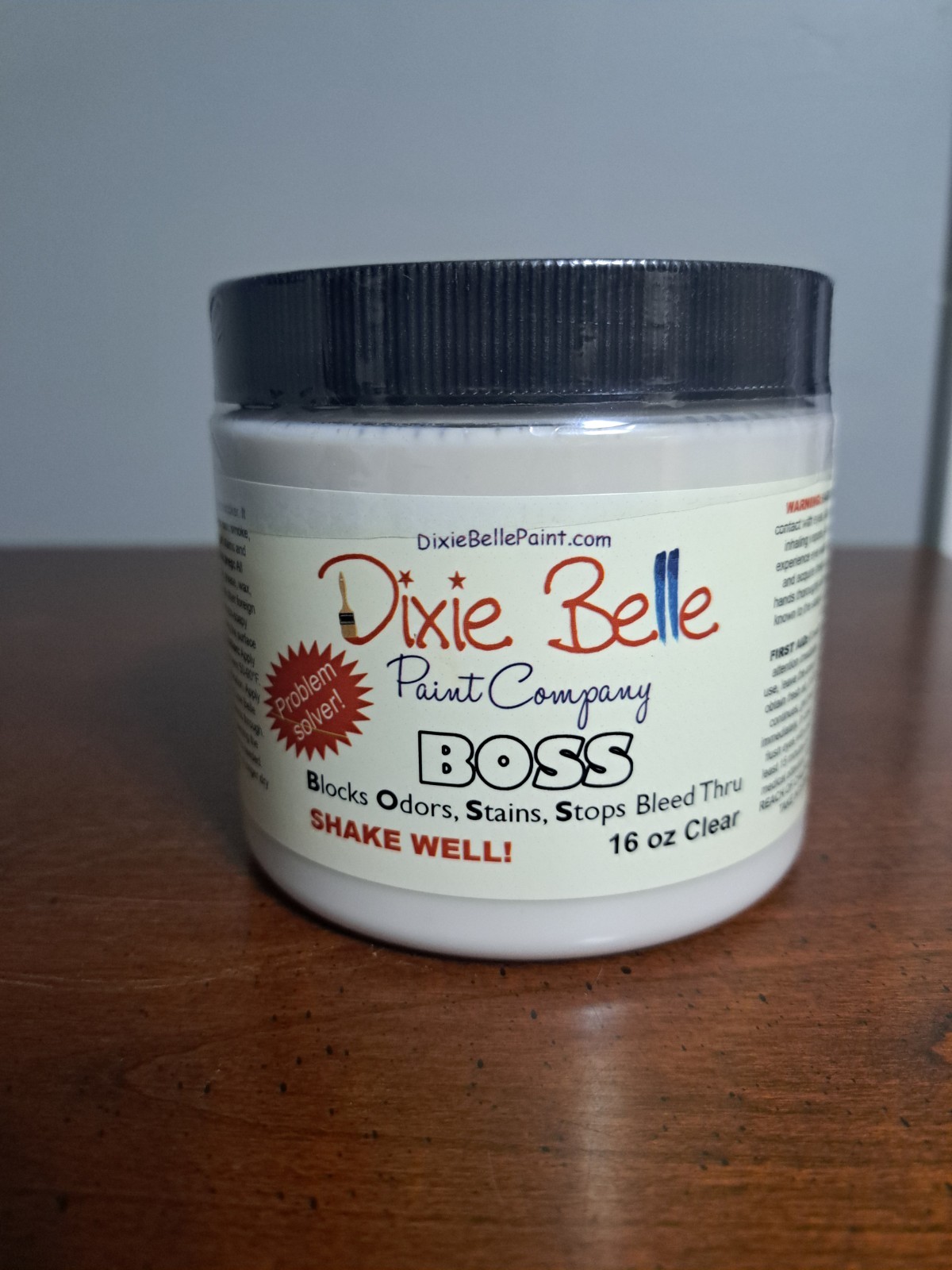 Dixie Belle BOSS Paint Primer Clear Blocks Odors Stains Bleed Thru, 16oz