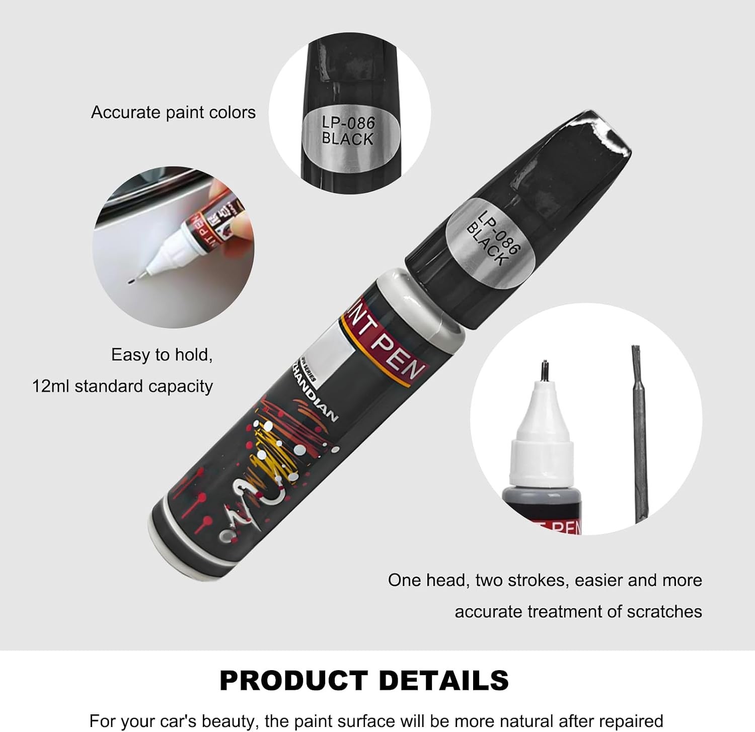 Versatile Auto Touch Up Paint Pen – Brush and Bristle Design for Scratch Removal