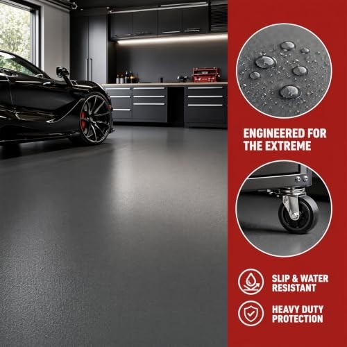 Epoxy Floor Paint Kit High-Gloss Silver Gray 4 Gallon Covers 800 Sq Ft