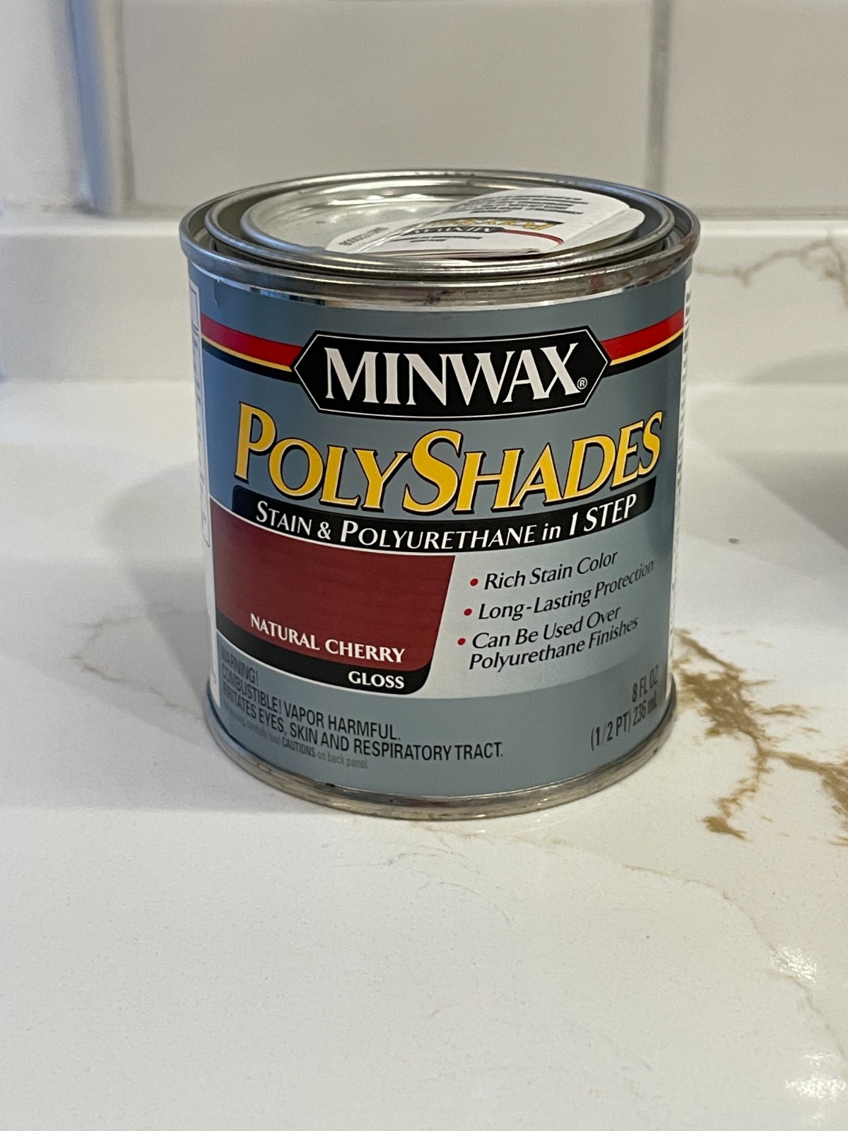 Minwax PolyShades Natural Cherry Gloss Wood Stain Polyurethane 1/2 pint/8 fl oz