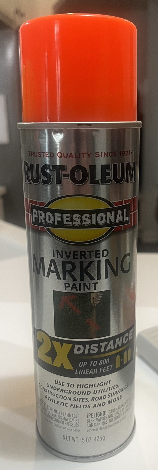 Rust-Oleum 266590-8PK Inverted Marking Paint 15 oz Fluorescent 5 Orange 3 Green
