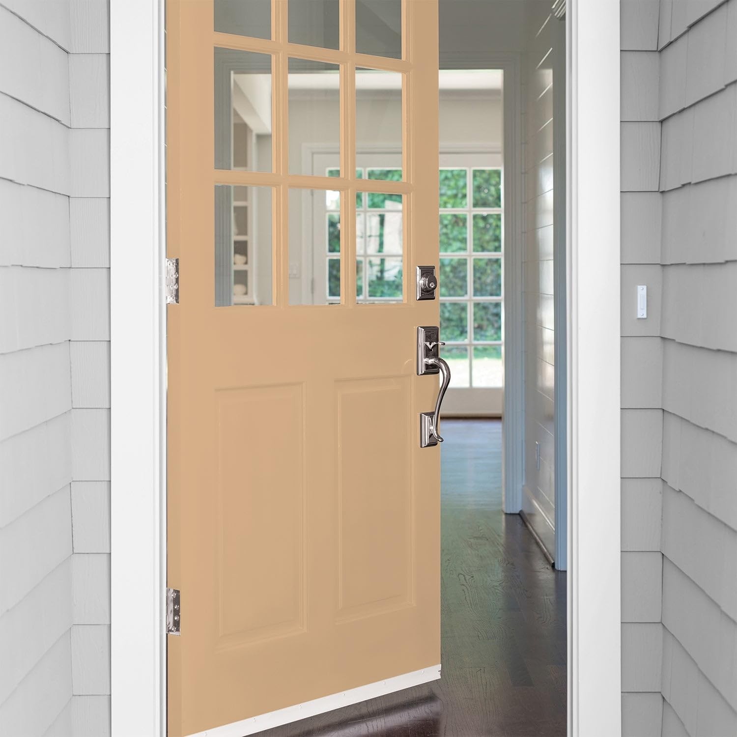 Glidden Exterior Paint Premiumr Brown/Cheddar Biscuit One Coat Satin 1-Gallon