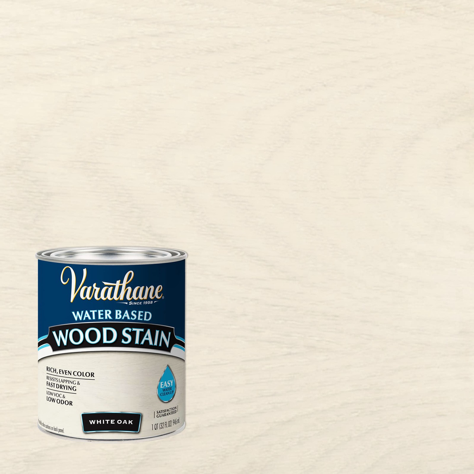 384807 Water Based Wood Stain, Quart, White Oak