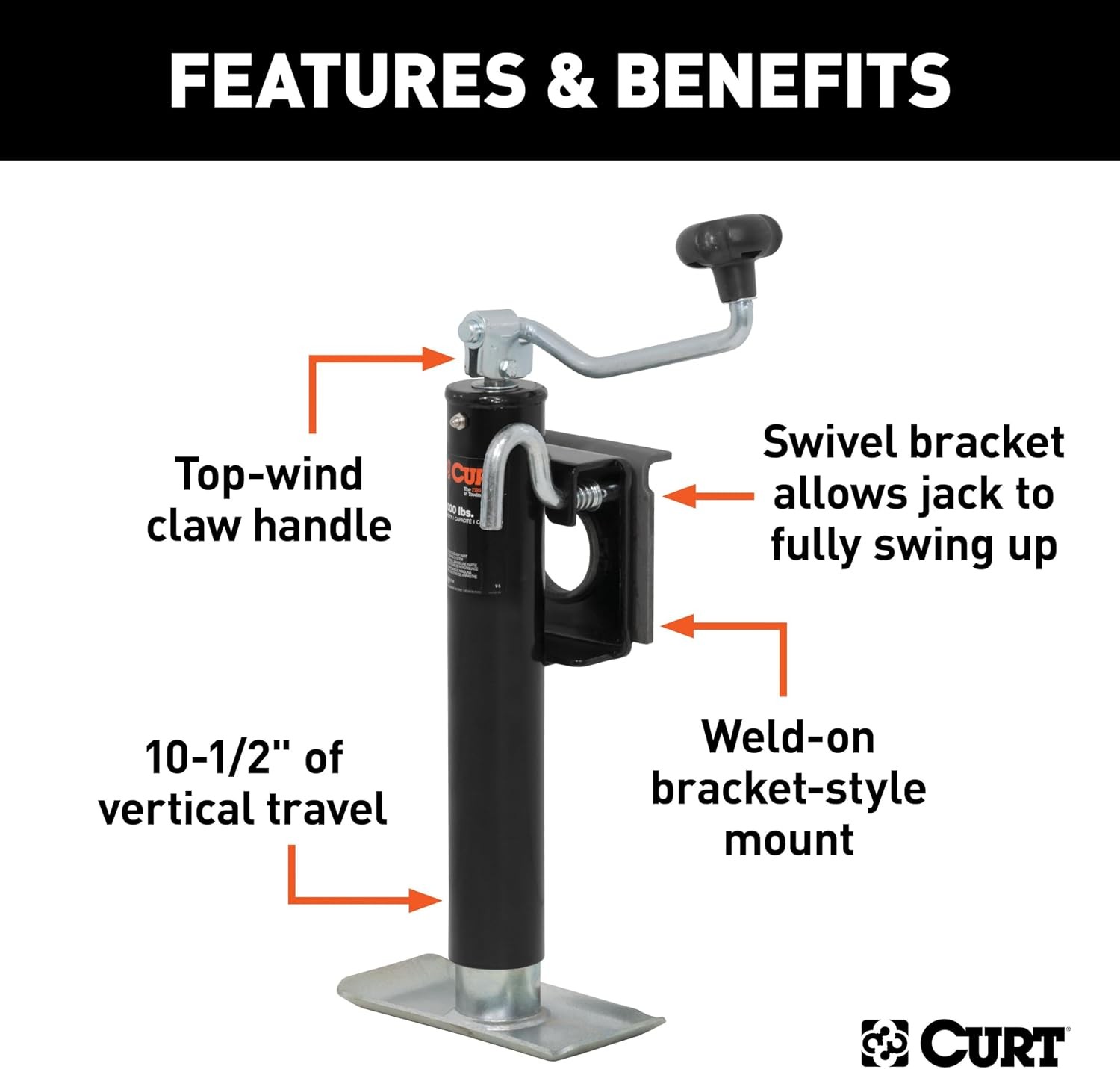28300 Top Wind Bracket Mount Jack 2,000 lbs
