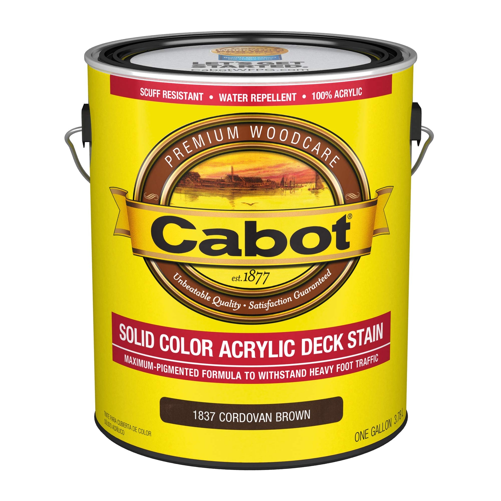 Cabot 140.0001837.007 Solid Color Decking Stain Cordovan Brown