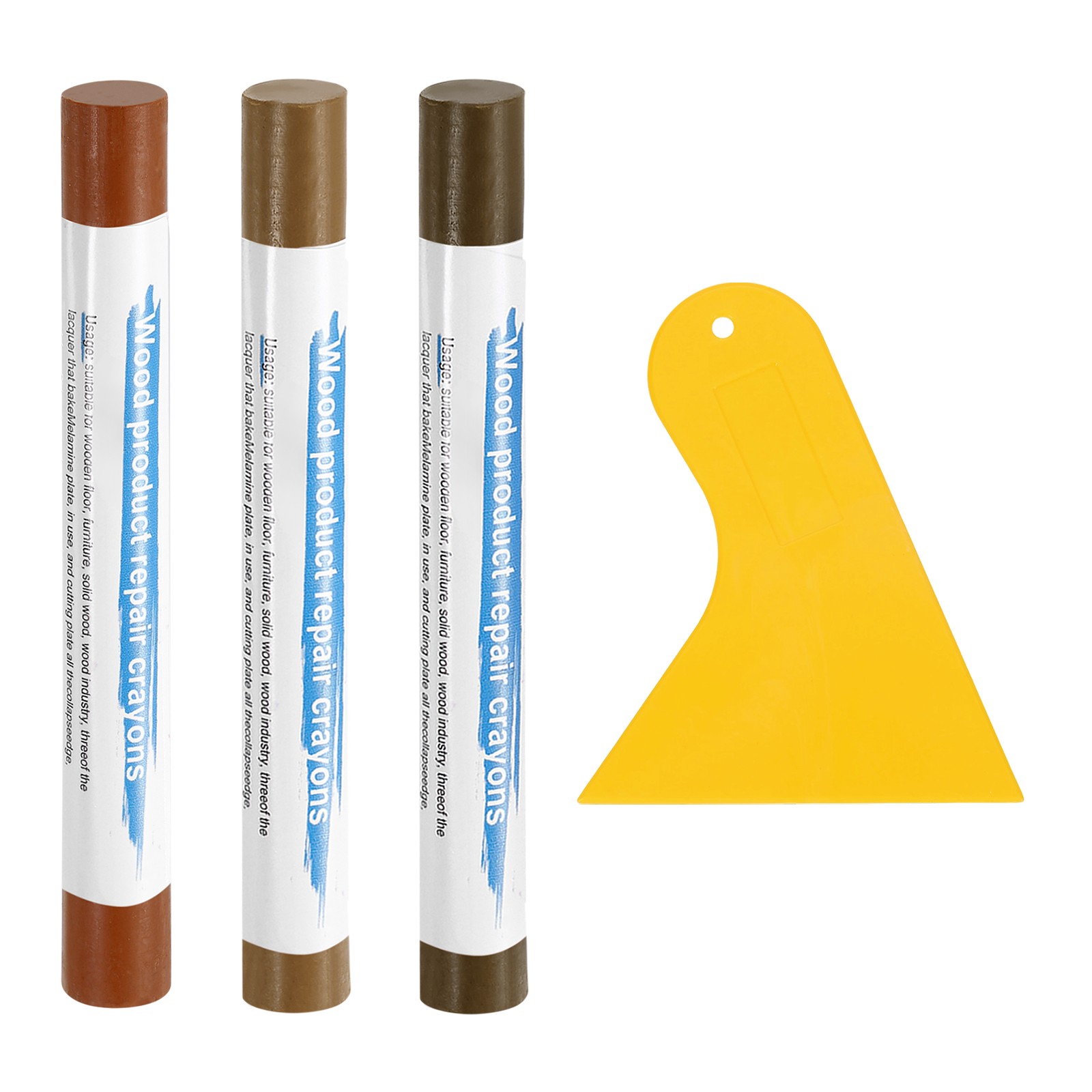 3Pcs Wood Filler Sticks Wood Repair Wax Kit 3 Colors Red Oak & Maple Series]