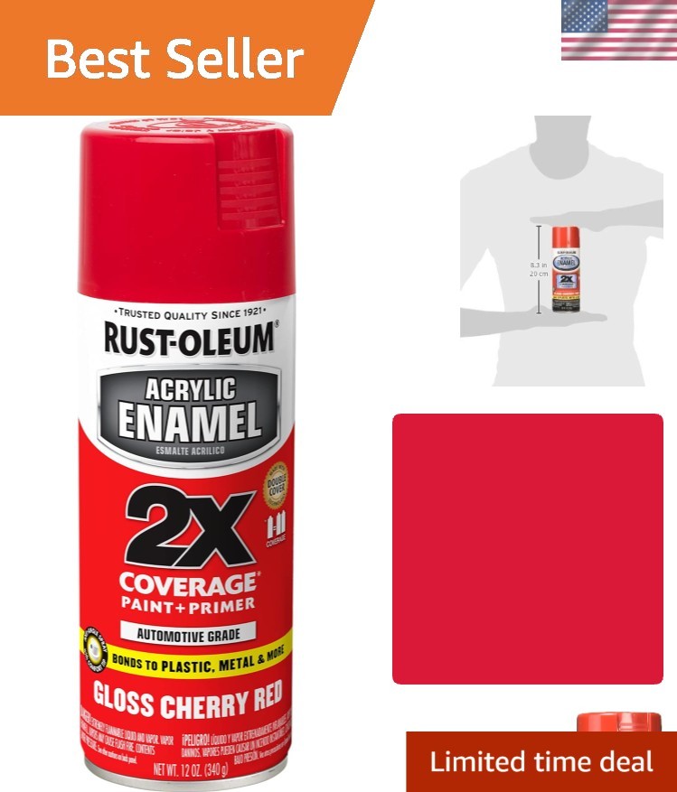 271920 Acrylic Enamel 2X Spray Paint, 12 Oz, Gloss Cherry Red