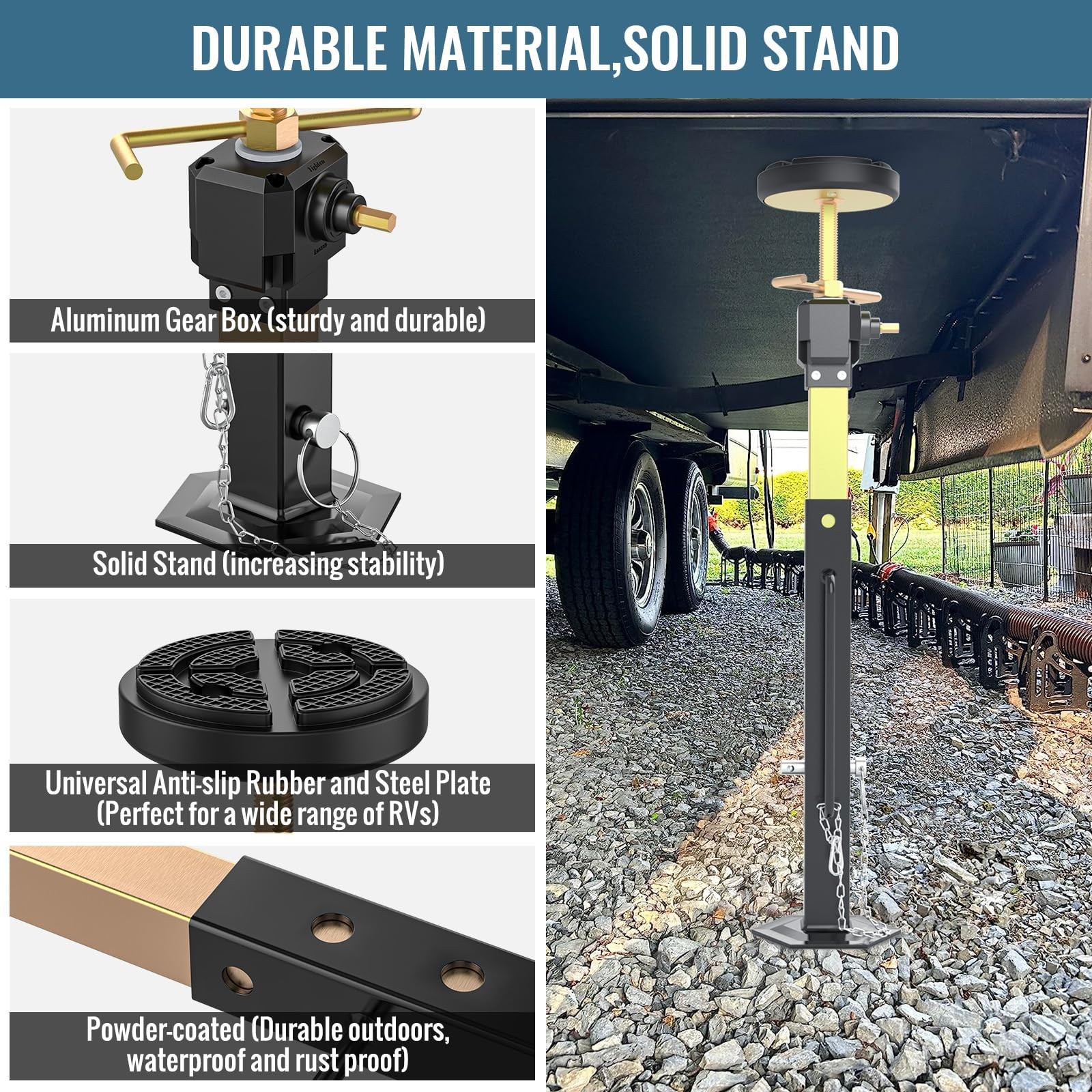 Auh Upgraded Rv Trailer Stabilizer Jacks Adjusted From 17-37 Camper Slide Out