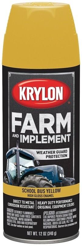 NEW CASE OF (6) KRYLON KO1957000 SCHOOL BUS YELLOW GLOSS EQUIPMENT SPRAY PAINT