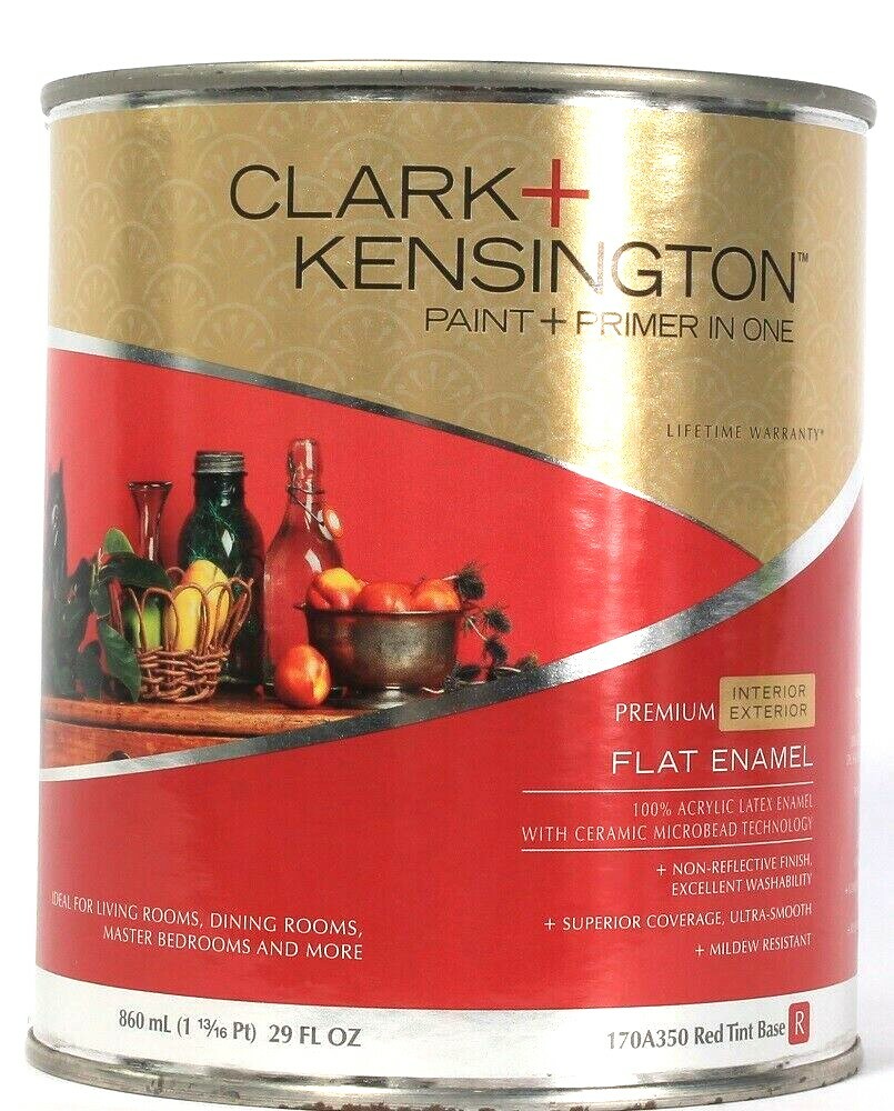 1 Clark & Kensington 29 Oz 170A350 Red Tint Base Paint Primer In 1 Flat Enamel