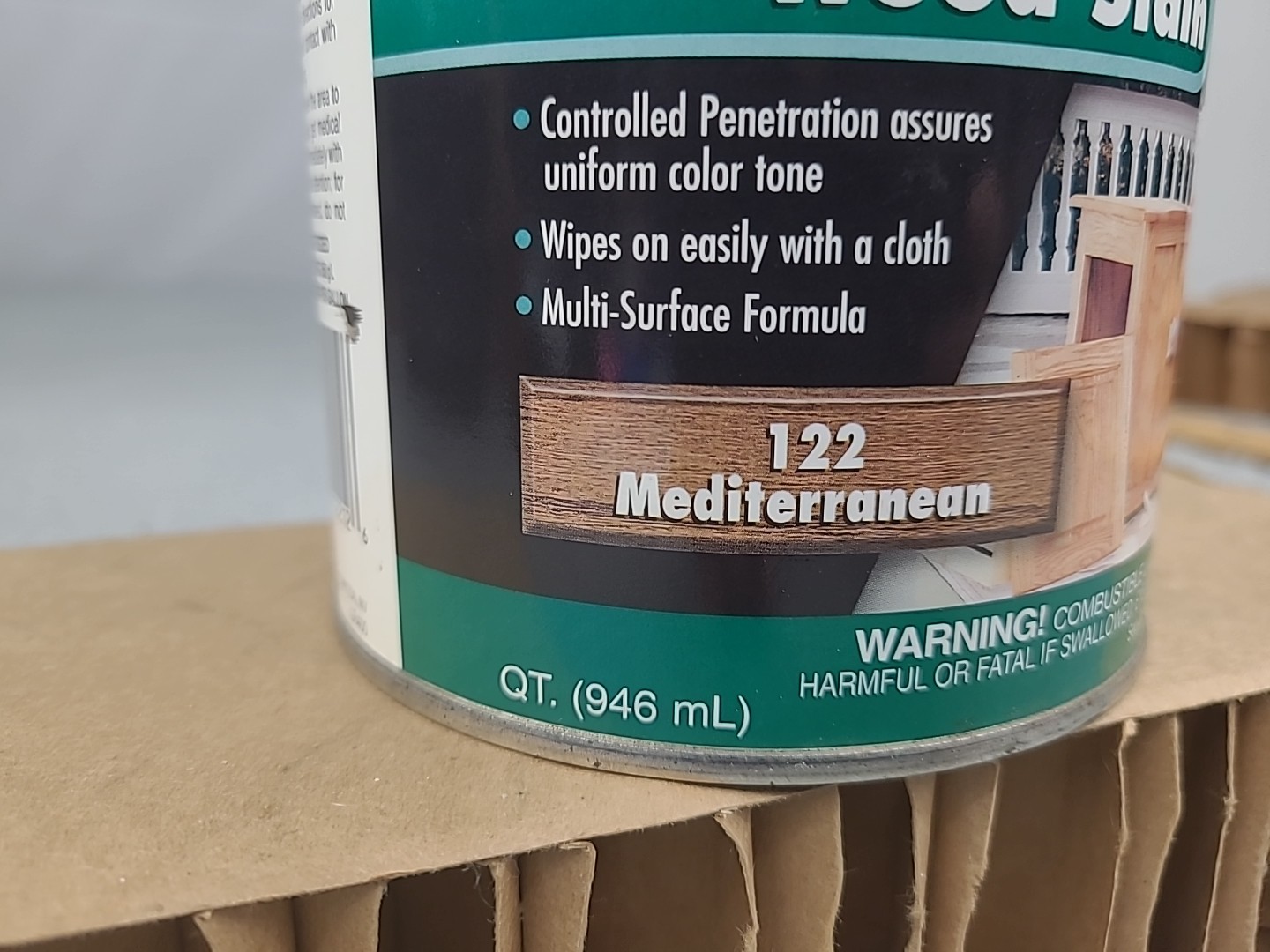 1x Zar Oil Based Wood Stain 122 Mediterranean Quart