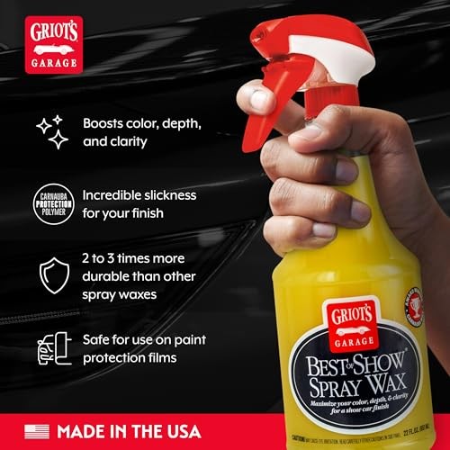 Best of Show Spray Wax for Car Detailing, Works on Paint Protection Films 22oz