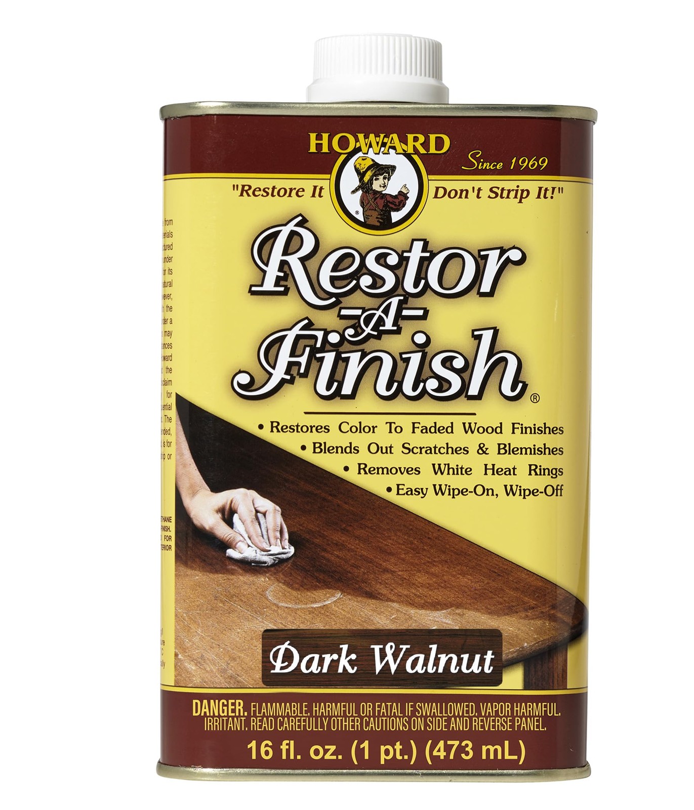 HOWARD RF6016 Restor-A-Finish, 16 oz, Dark Walnut 16