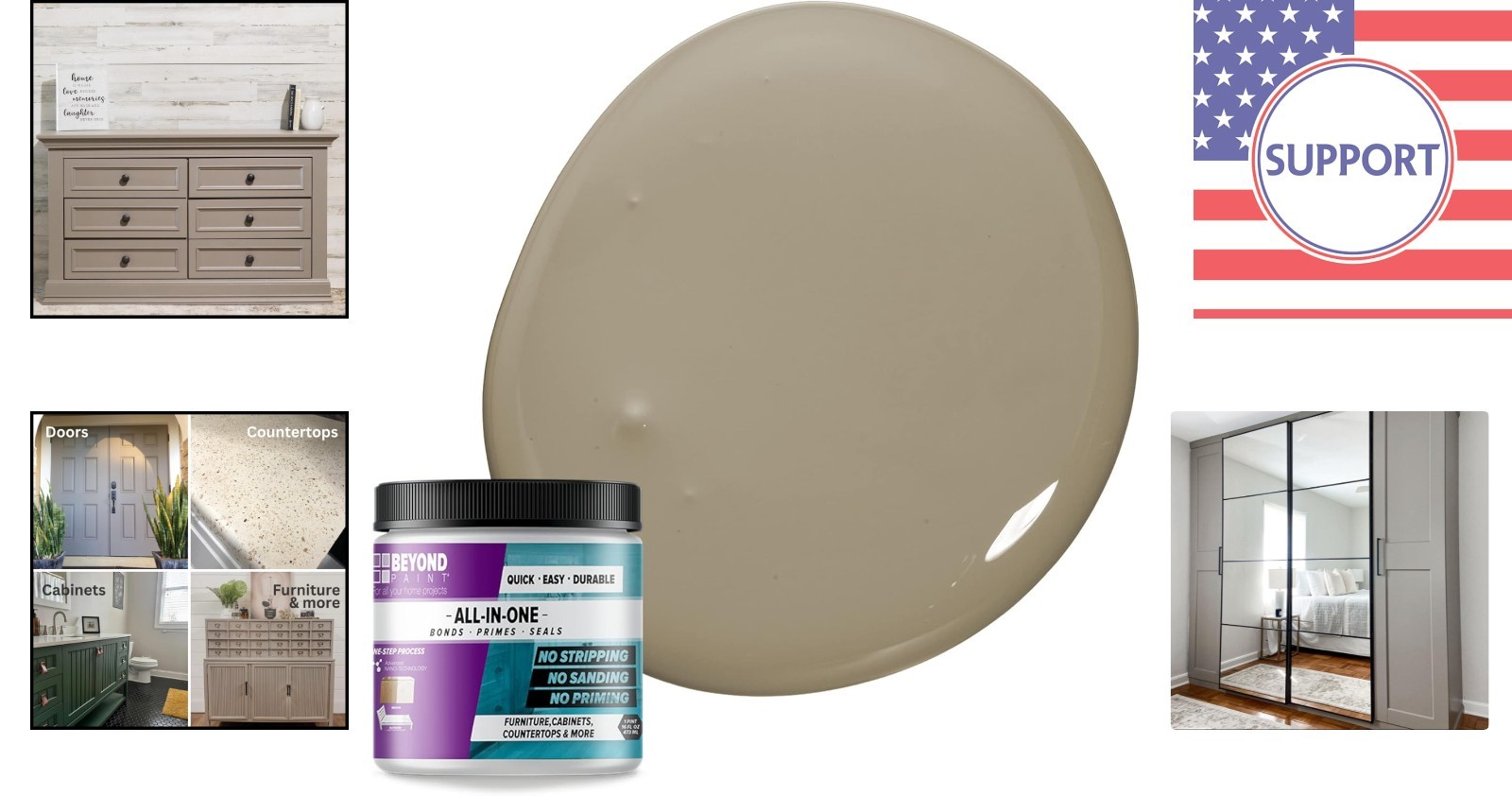 No Sanding Required! 1 Pint Matte Refinishing Paint for Cabinets & Countertops