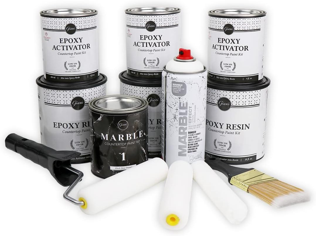 Belgotta Black Marble Epoxy Countertop Paint Kit – Simple & Stylish Finish