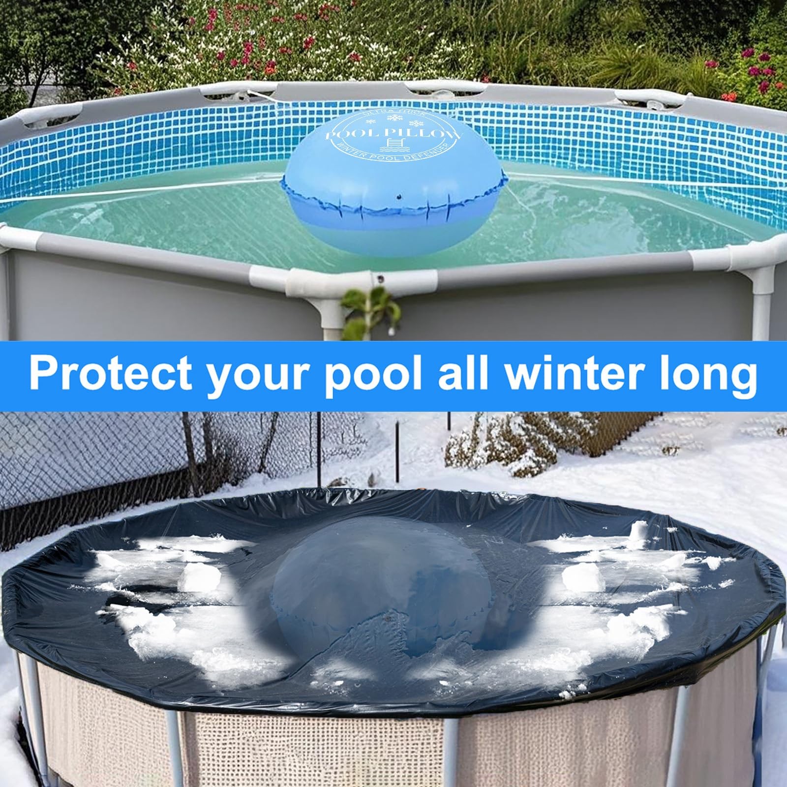 Pool Pillows for Above Ground Pools, Ultra Thick & Durable 4′ (Round), Blue