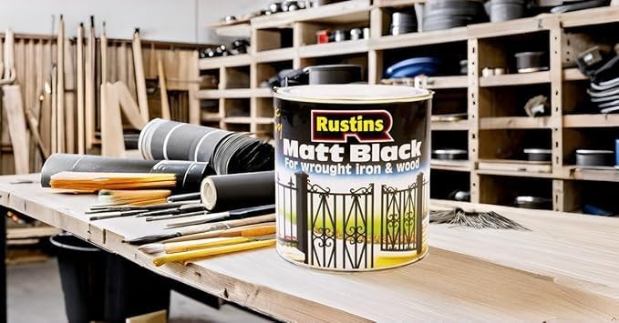 Rustins Matt Black Paint 2.5L – Interior/Exterior, Durable, Quick Dry