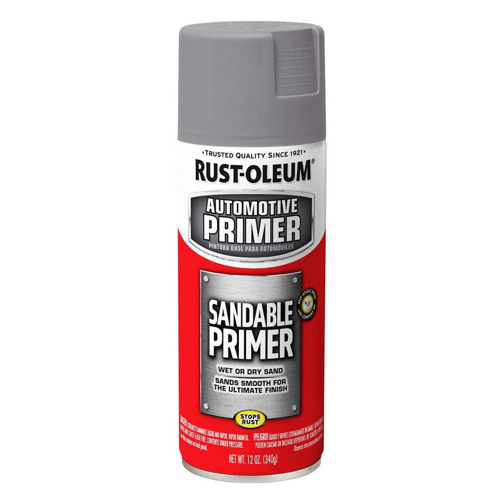 RUST-OLEUM 249415 Spray Primer,Automotive,Dark Gray,12 oz. 1PTF4