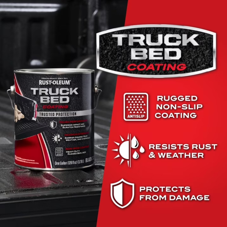 Black, Rust-Oleum Automotive Truck Bed Coating-342669, Gallon