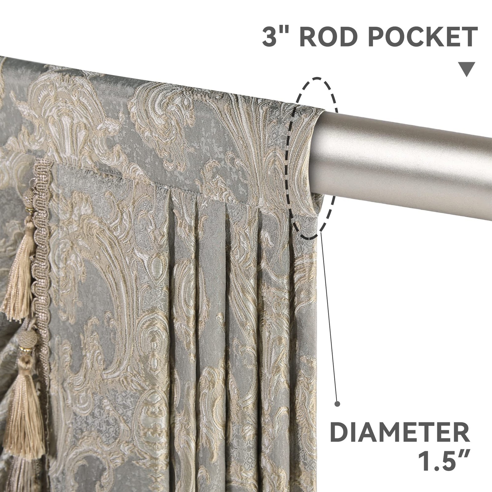 Loom and Mill Luxury Waterfall Valances for Windows, Jacquard Thick Swag Wate…
