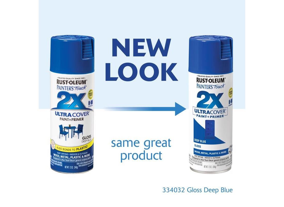 PAINTER’S Touch Gloss Spray Paint, Gloss, Deep Blue, 12 oz, Aerosol Can