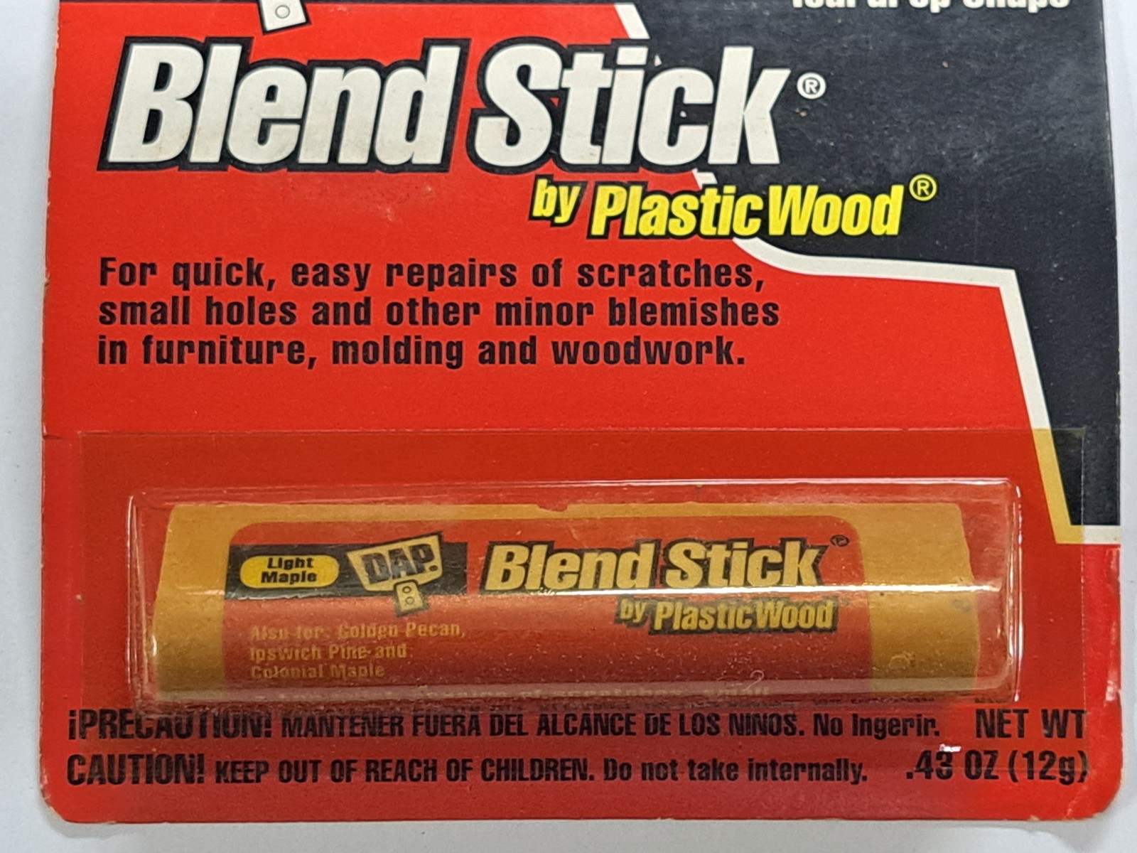 DAP Blend Stick by PlasticWood Light Maple Wood Filler Repair Stick .43oz 12g