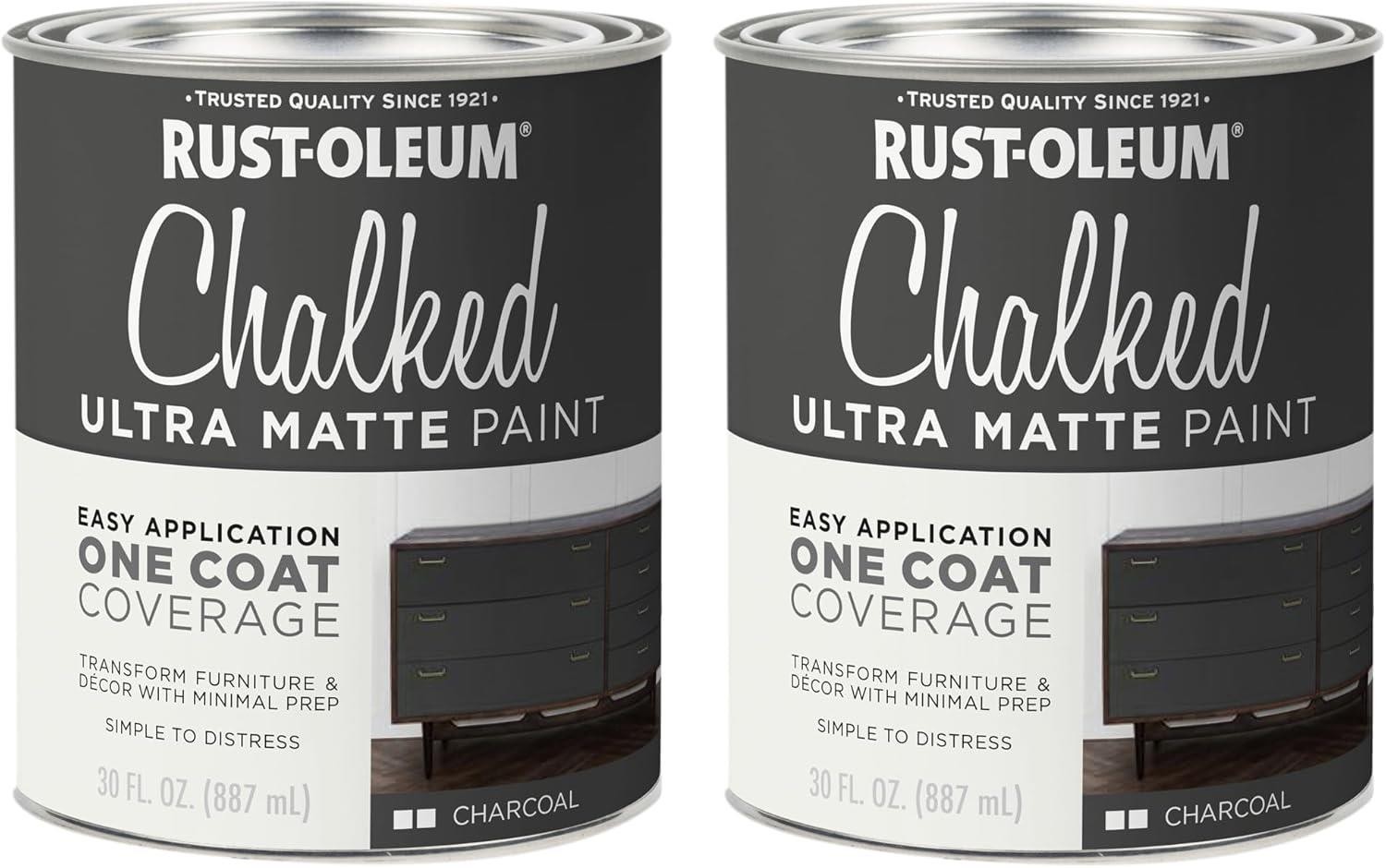 Rust-Oleum Chalked Ultra Matte Paint, 30 oz Charcoal- 285144 (2-PACK)