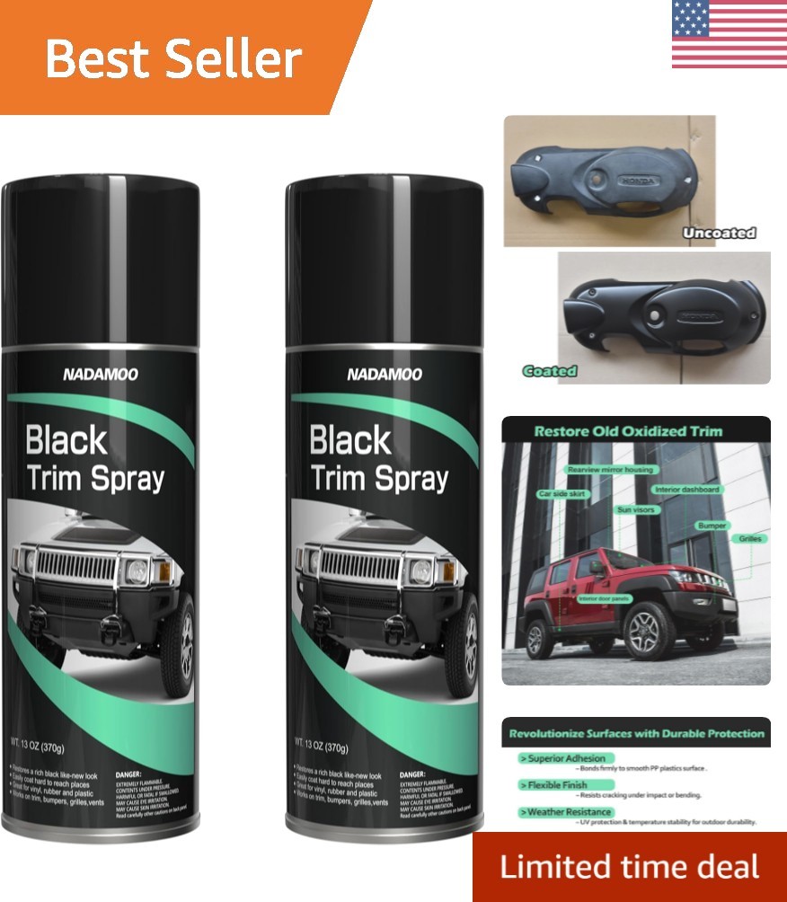 Durable Black Spray Paint – Multi-Surface, 13oz x 2, Effortless DIY Application