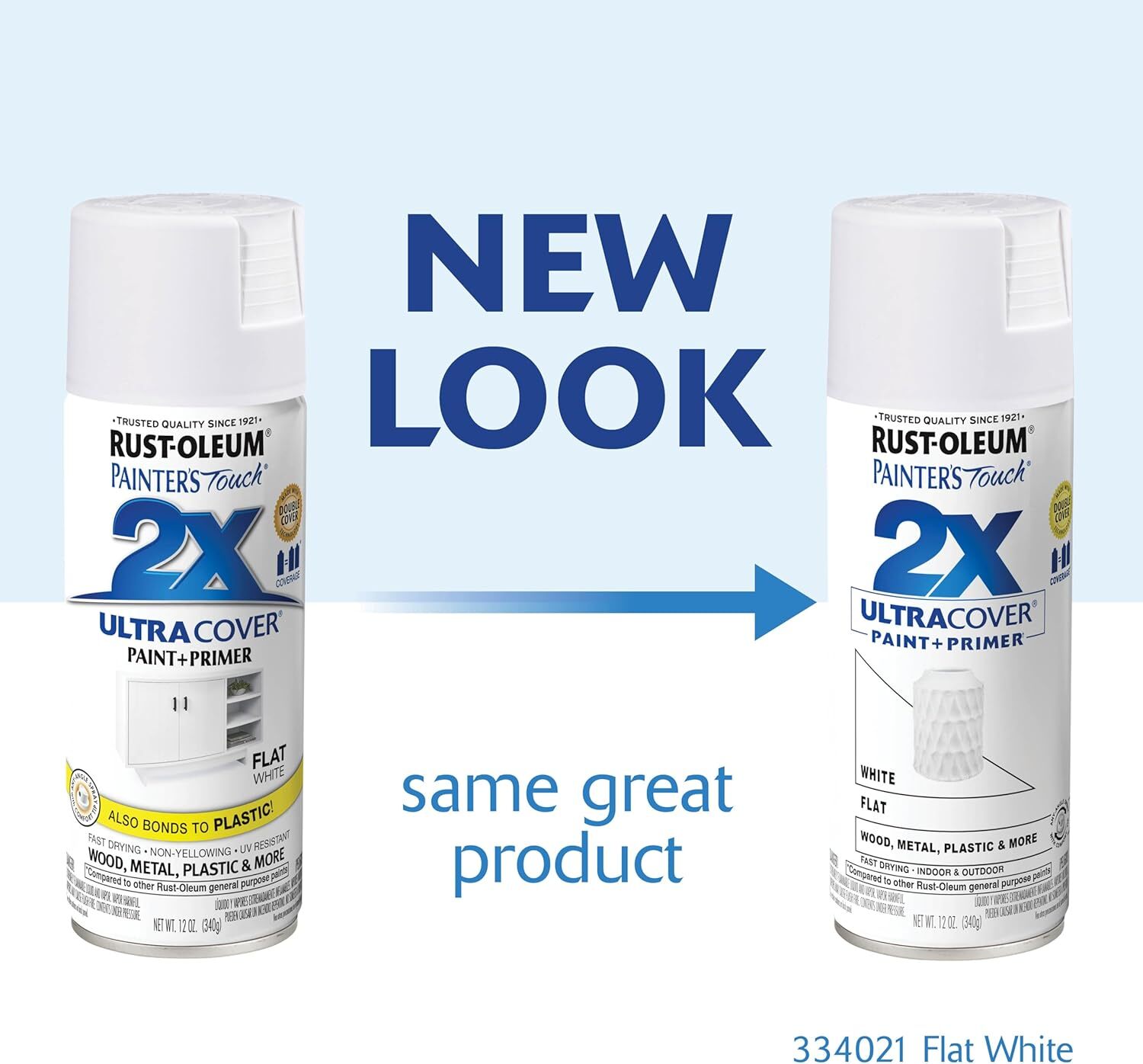 Rust-Oleum Flat White Primer 12 Fl Oz Painter’s Touch 2X Ultra Cover 249058