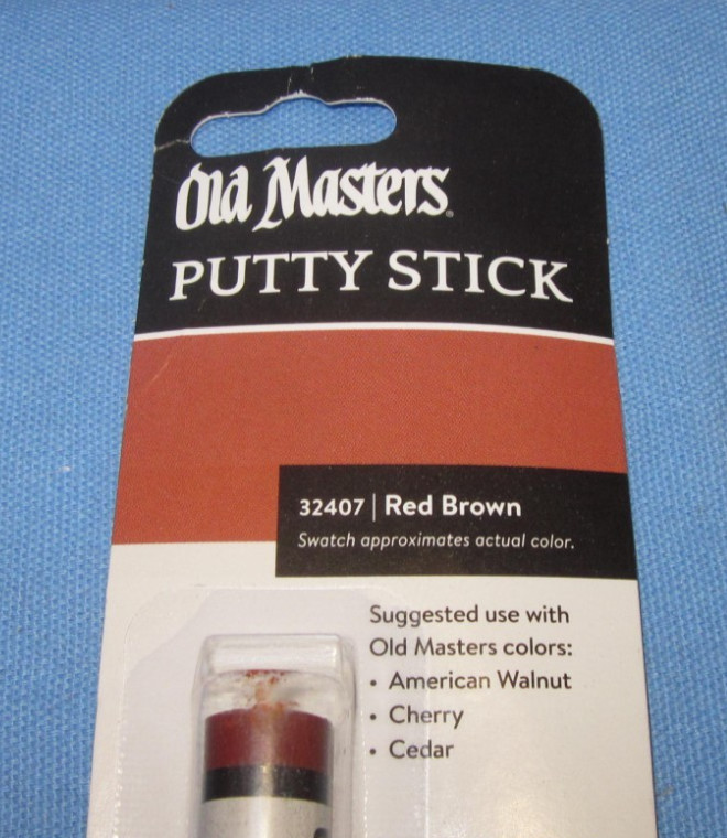 3 Old Masters Putty Sticks ~ White, Red Brown, Mahogany ~ Hide Those nail holes