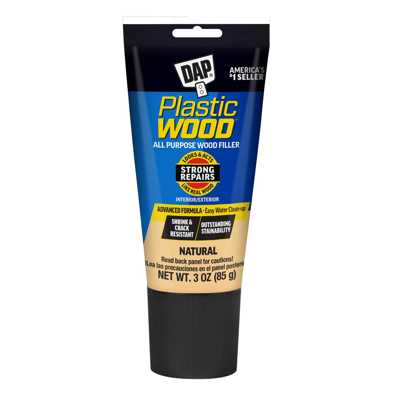 DAP Plastic Wood All Purpose Latex Filler, Natural, 3 Oz 3 oz, Natural