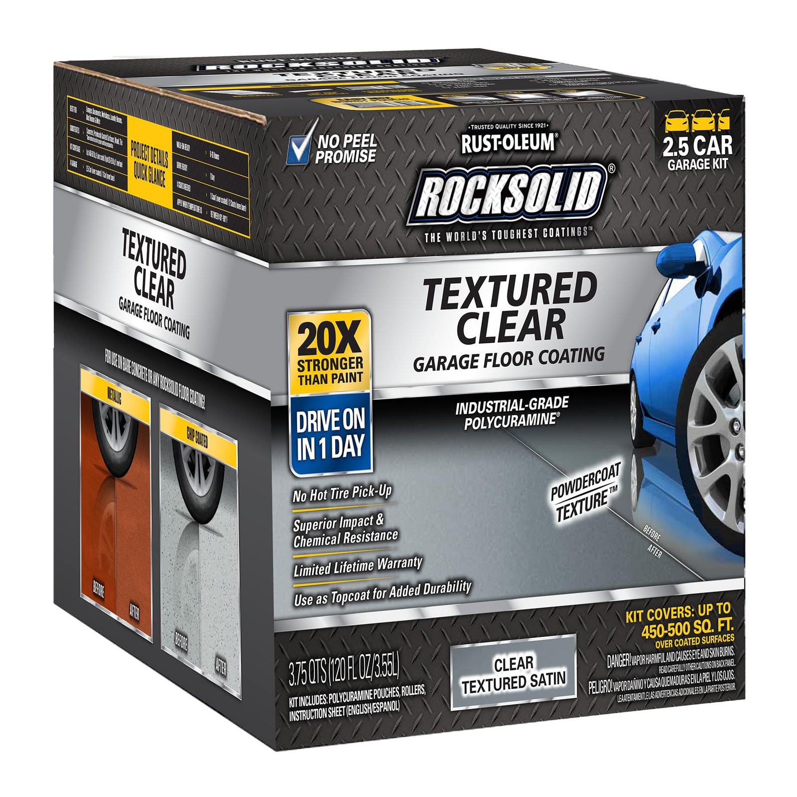 RockSolid Polycuramine Textured Clear Top Coating Kit, Satin, 90 Oz – 317382