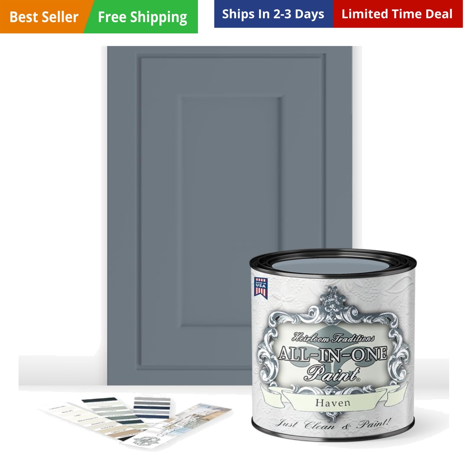 ALL-IN-ONE Paint by Heirloom Traditions, Haven Heather Blue, Quart – Durable …