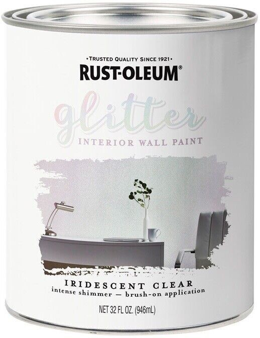 Rust-Oleum Glitter Interior Wall Paint 323860 Iridiscent Clear 32 OUNCES