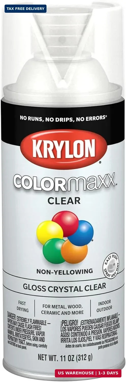 Krylon K05515007 COLORmaxx Acrylic Clear Finish for Indoor/Outdoor Use, Gloss