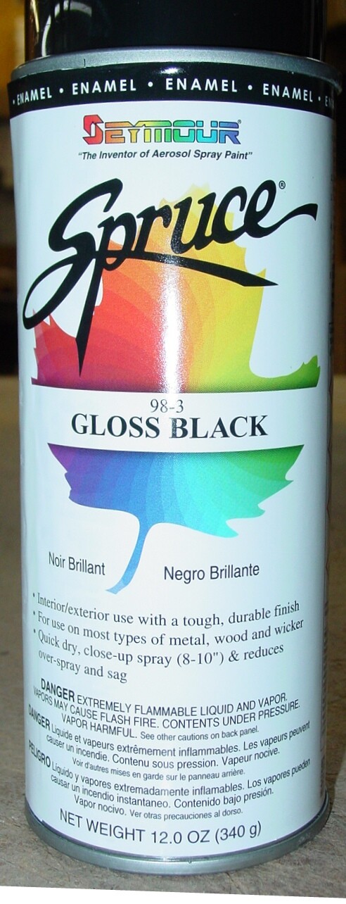6 LOT Seymour Spray Paint General Use Spruce 12 OZ Gloss Black Enamel 98-3