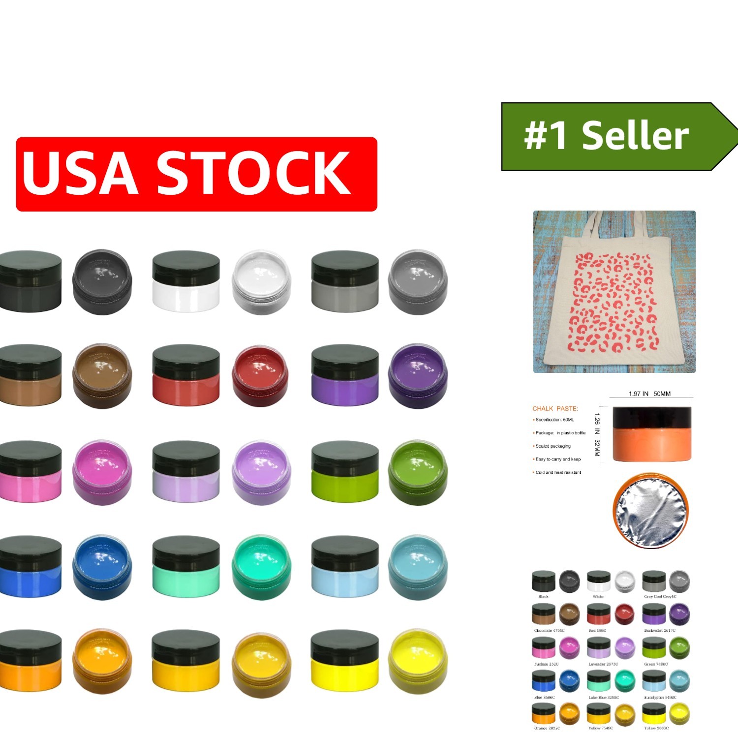 Vibrant Self-Adhesive Stencil Paint – 15 Colors Chalk Paste for Art Projects