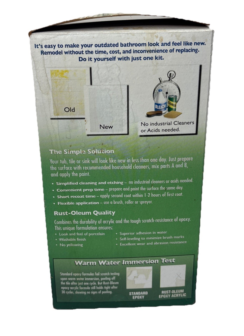 Rust-Oleum 7860519 Tub And Tile Refinishing 2-Part Kit, White 32 Fl Oz New OB