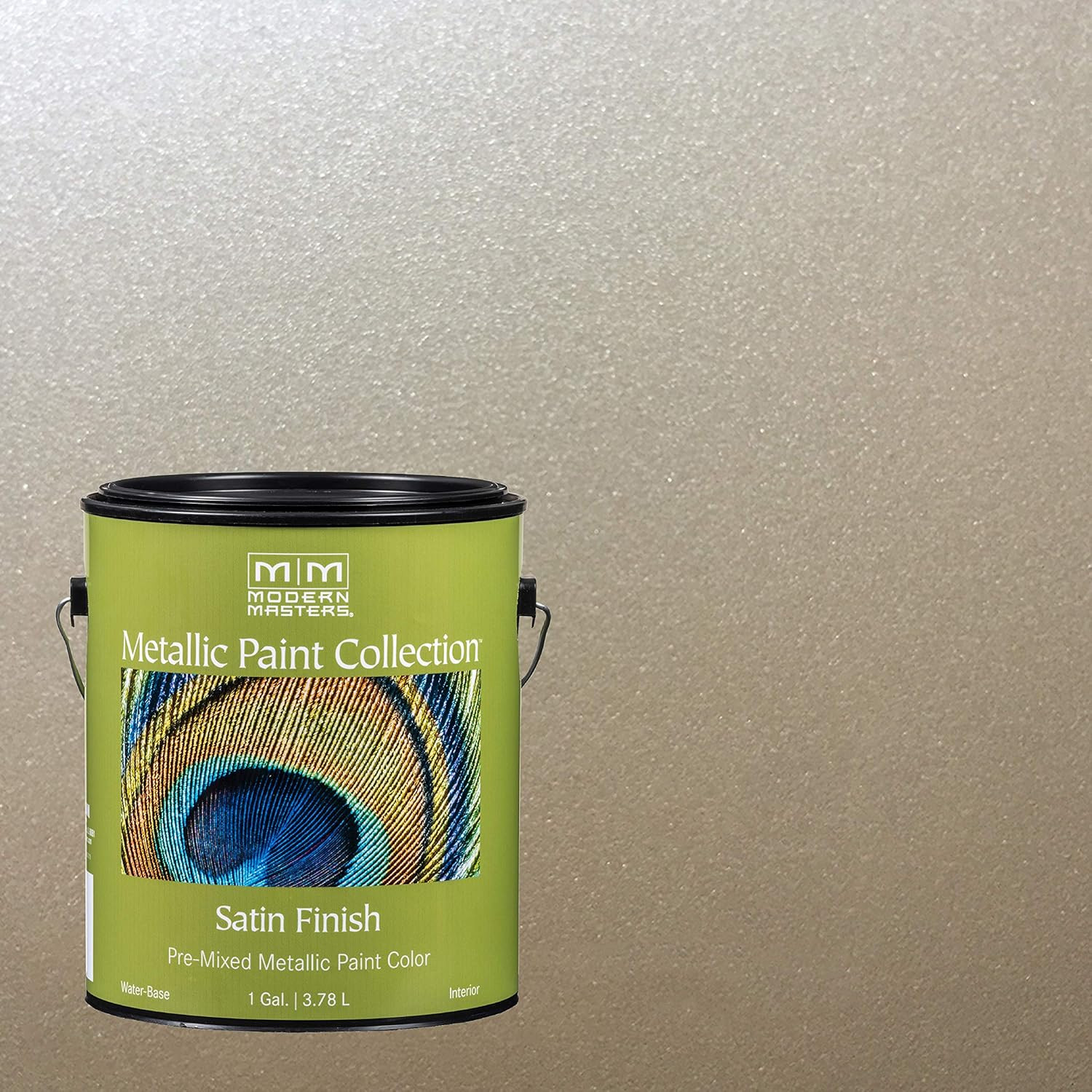 1 Gal ME221 Warm Silver Metallic Paint Collection, Satin Water-Based Decorative