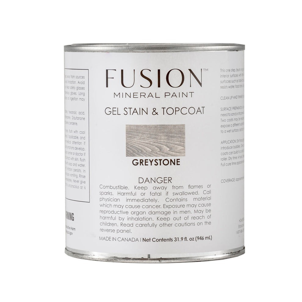 Fusion Mineral Gel Stain And Top Coat Color Gray Stone One Step Finish 1 Quart