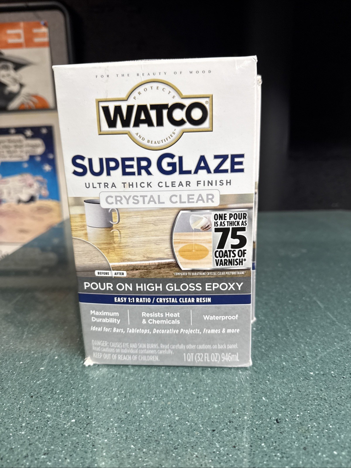 WATCO Super Glaze Crystal Clear High-Gloss Epoxy Interior Acrylic ( 1-quart )